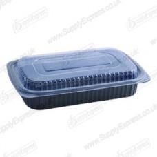 Somoplast Black Microwave container & lid (400)